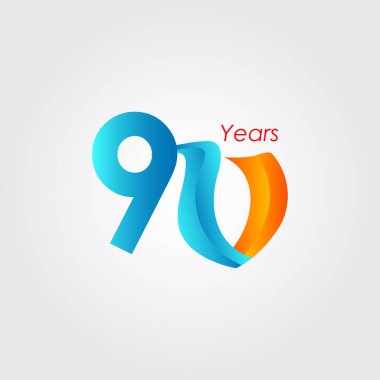 90. Yıldönümü Kutlama Vektör Şablonu Tasarım İllüstrasyonu