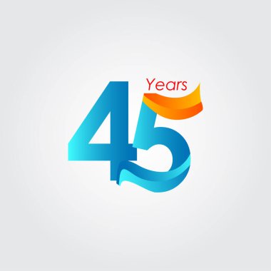 45. Yıldönümü Kutlama Vektör Şablonu Tasarım İllüstrasyonu