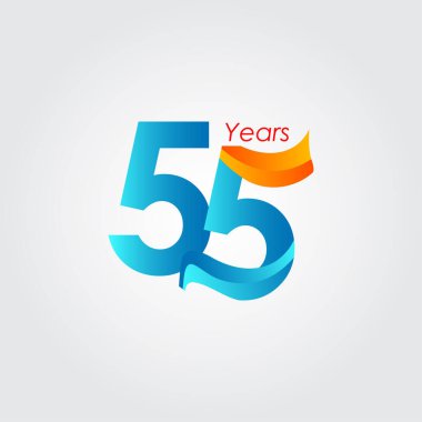 55. Yıldönümü Kutlama Vektör Şablonu Tasarım İllüstrasyonu