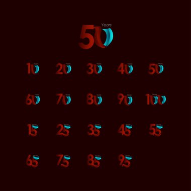 50. Yıldönümü Kutlama Vektör Şablonu Tasarım İllüstrasyonu