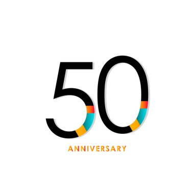 50. Yıldönümü Kutlama Vektör Şablonu Tasarım İllüstrasyonu