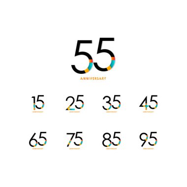 55. Yıldönümü Kutlama Vektör Şablonu Tasarım İllüstrasyonu