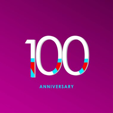 100. yıl dönümü kutlama Vektör Şablonu Tasarım Çizimi