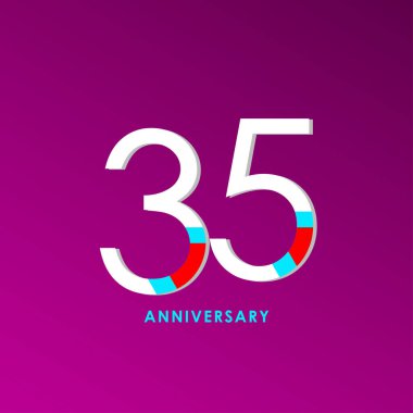 35. Yıldönümü Kutlama Vektör Şablonu Tasarım İllüstrasyonu