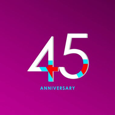 45. Yıldönümü Kutlama Vektör Şablonu Tasarım İllüstrasyonu