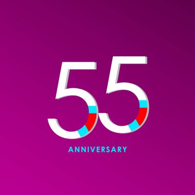 55. Yıldönümü Kutlama Vektör Şablonu Tasarım İllüstrasyonu