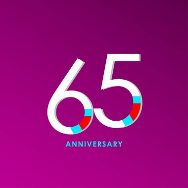 65. Yıldönümü Kutlama Vektör Şablonu Tasarım İllüstrasyonu