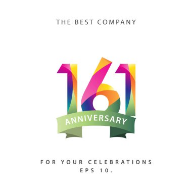 161. Yıl Kutlama Vektör Şablonu Tasarım İllüstrasyonu