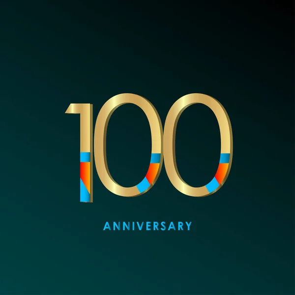 100 Χρόνια Επέτειο Εορτασμού Διάνυσμα Πρότυπο Σχεδιασμός Εικονογράφηση — Διανυσματικό Αρχείο