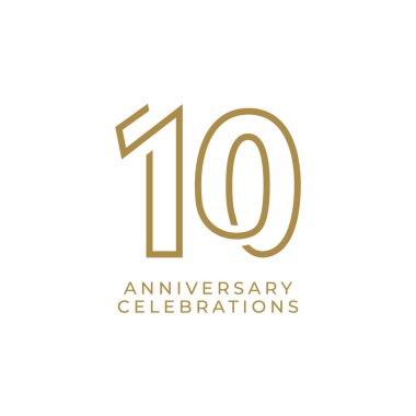 10. yıl dönümü kutlama Vektör Şablonu Tasarım Çizimi