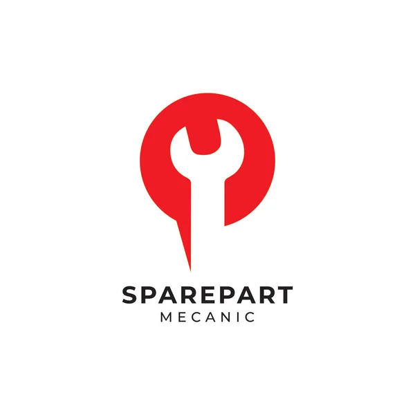 Spare Part Mechanic Logo Concept Vector Template Design Illustration — Vector de stock