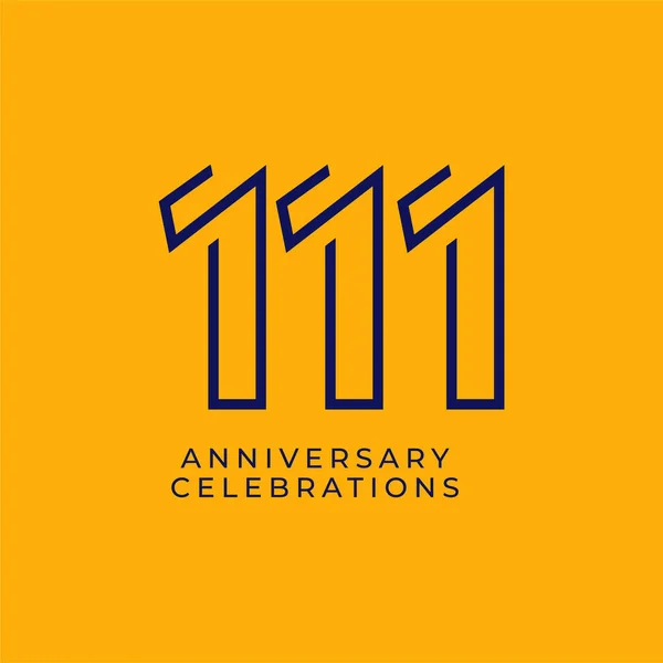111 Anos Celebração Aniversário Vector Template Design Ilustração —  Vetores de Stock