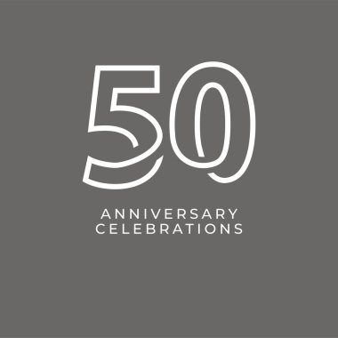 50. Yıldönümü Kutlama Vektör Şablonu Tasarım İllüstrasyonu
