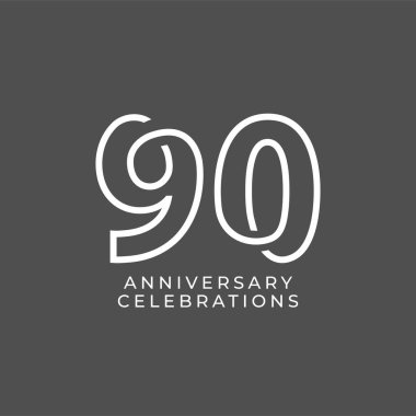 90. Yıldönümü Kutlama Vektör Şablonu Tasarım İllüstrasyonu