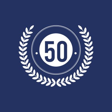 50. Yıldönümü Kutlama Vektör Şablonu Tasarım İllüstrasyonu