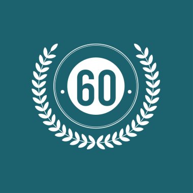 60. Yıldönümü Kutlama Vektör Şablonu Tasarım İllüstrasyonu