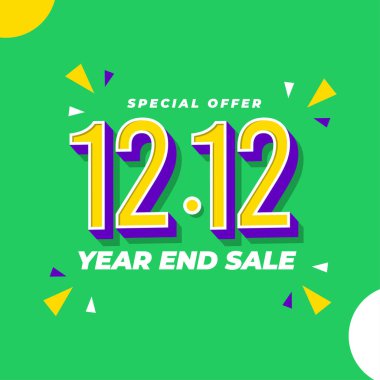 12.12 Special Offer Year end Sale Vector Template Design Illustration