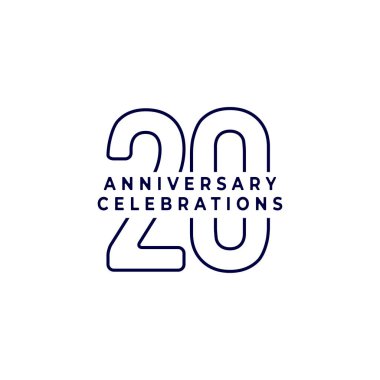 20. yıl dönümü Kutlama Şablonu Tasarım İllüstrasyonu