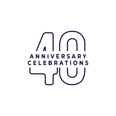 40 Yıl Yıldönümü Kutlama Şablonu Tasarım İllüstrasyonu