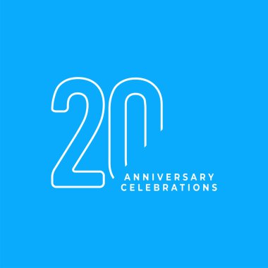20. yıl dönümü Kutlama Şablonu Tasarım İllüstrasyonu