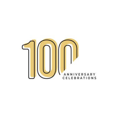 100 Yıl Yıldönümü Kutlama Şablonu Tasarım İllüstrasyonu