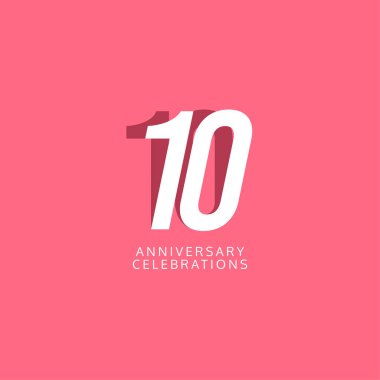 10. yıl dönümü Kutlama Şablonu Tasarım İllüstrasyonu