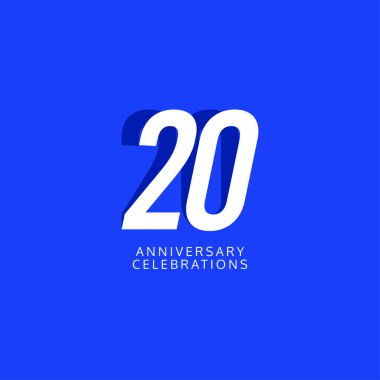 20. yıl dönümü Kutlama Şablonu Tasarım İllüstrasyonu
