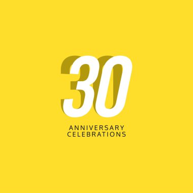30 Yıl Yıldönümü Kutlama Şablonu Tasarım İllüstrasyonu