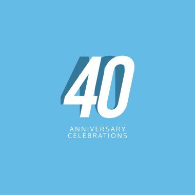 40 Yıl Yıldönümü Kutlama Şablonu Tasarım İllüstrasyonu