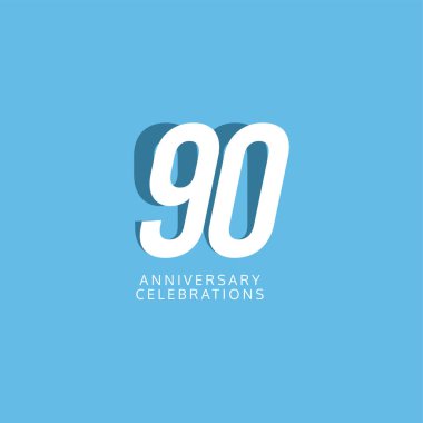 90 Yıl Yıldönümü Kutlama Şablonu Tasarım İllüstrasyonu
