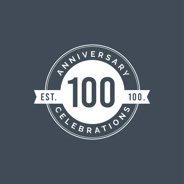 100 Χρόνια Επέτειο Εορτασμού Διάνυσμα Πρότυπο Σχεδιασμός Εικονογράφηση — Διανυσματικό Αρχείο