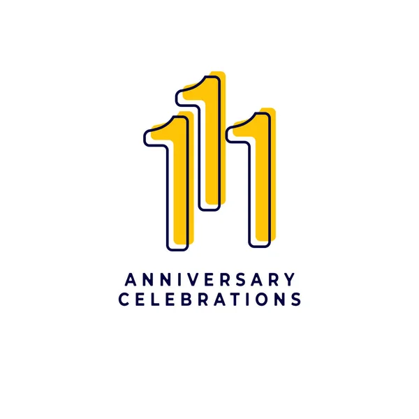 111 Year Anniversary Celebration Vector Template Design Illustration — Διανυσματικό Αρχείο