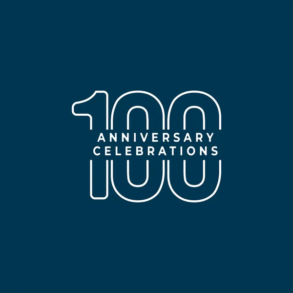 100 Ano Aniversário Celebração Vector Modelo Design Ilustração —  Vetores de Stock
