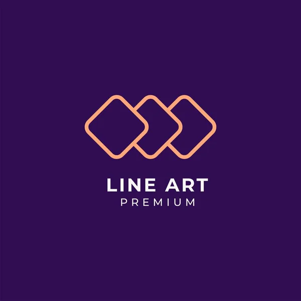 Line Art Company Logo Vector Template Design Illustration —  Vetores de Stock