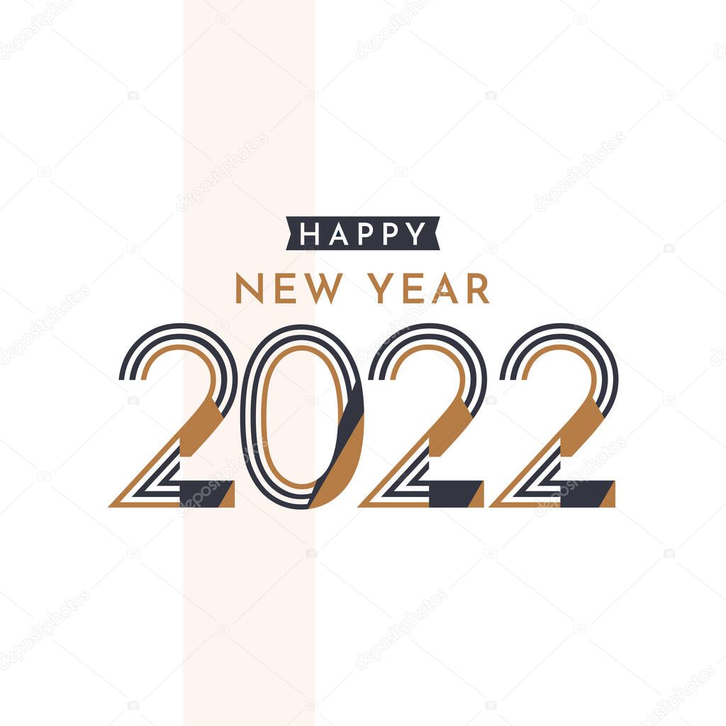 Happy New Year 2022 Celebration Vector Template Design Illustration
