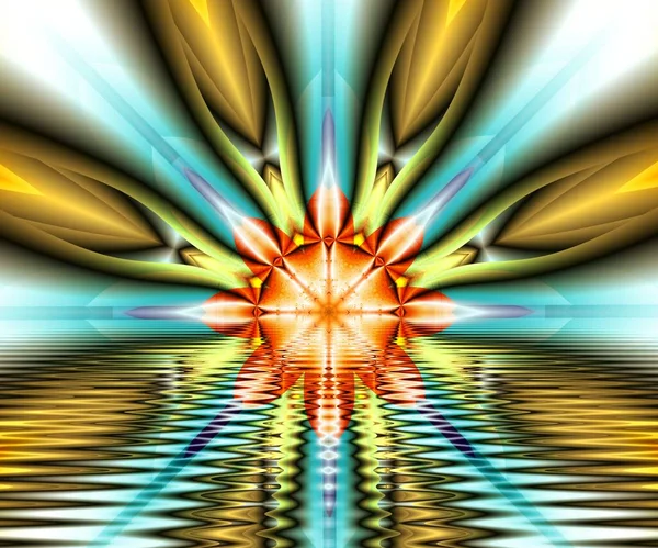 Computer Generated Abstract Colorful Fractal Artwork Creative Design Art Home — Stock Photo, Image