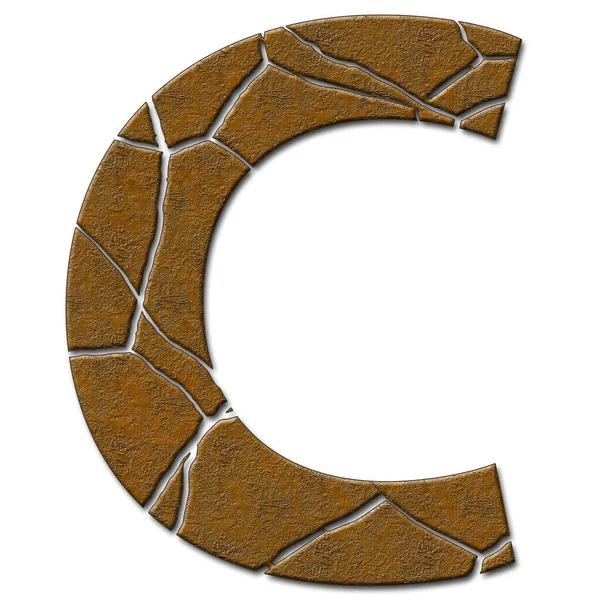 Representación Patrón Metálico Textura Alfabeto Mayúscula Con Grietas — Foto de Stock
