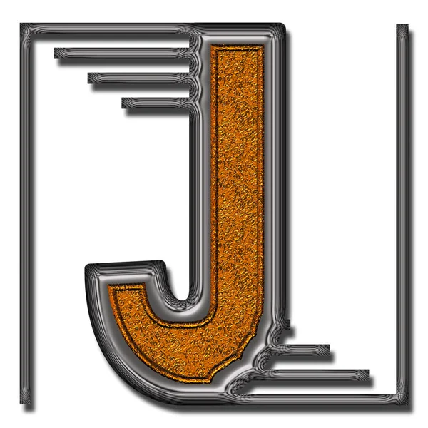 Визуализация Двойного Металла Текстуры Алфавита Заглавной Буквы — стоковое фото