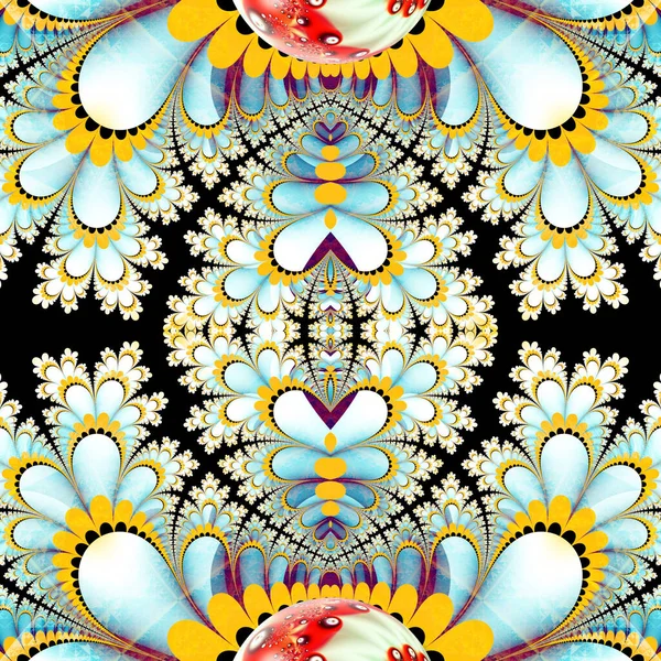 Render Plastic Colorfull Background Tile Imprinted Fractal Kaleidoscope Ornament — Stock Photo, Image