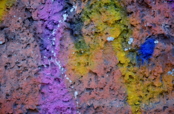 Renkli grafiti ile eski duvar — Stok fotoğraf