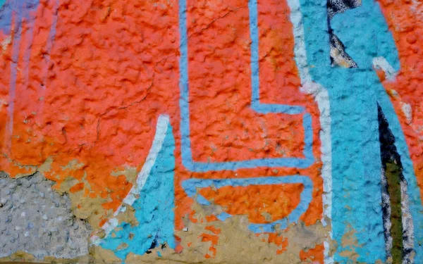 Renkli grafiti ile eski duvar — Stok fotoğraf