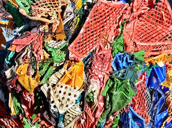 塑料回收压缩 — 图库照片