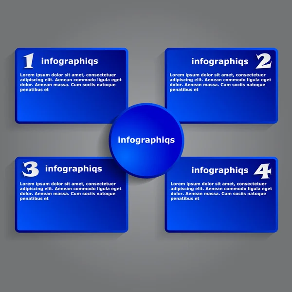 Disegno infografico blu — Vettoriale Stock