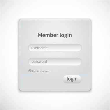 üye giriş formu. vektör çizim.
