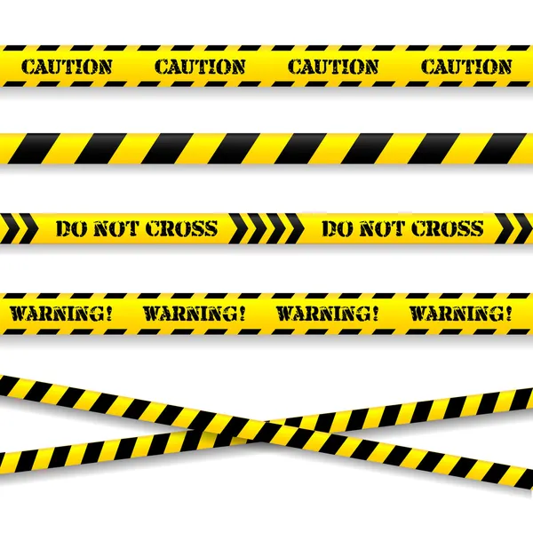 Eine Reihe von Warnbändern. Vektorillustration. — Stockvektor