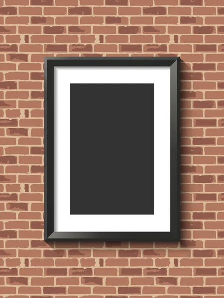 Empty frame on brick wall. — Stock Vector