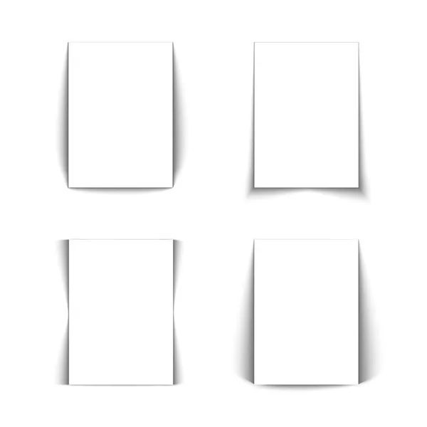 Set of white lists of paper . — Stock Vector