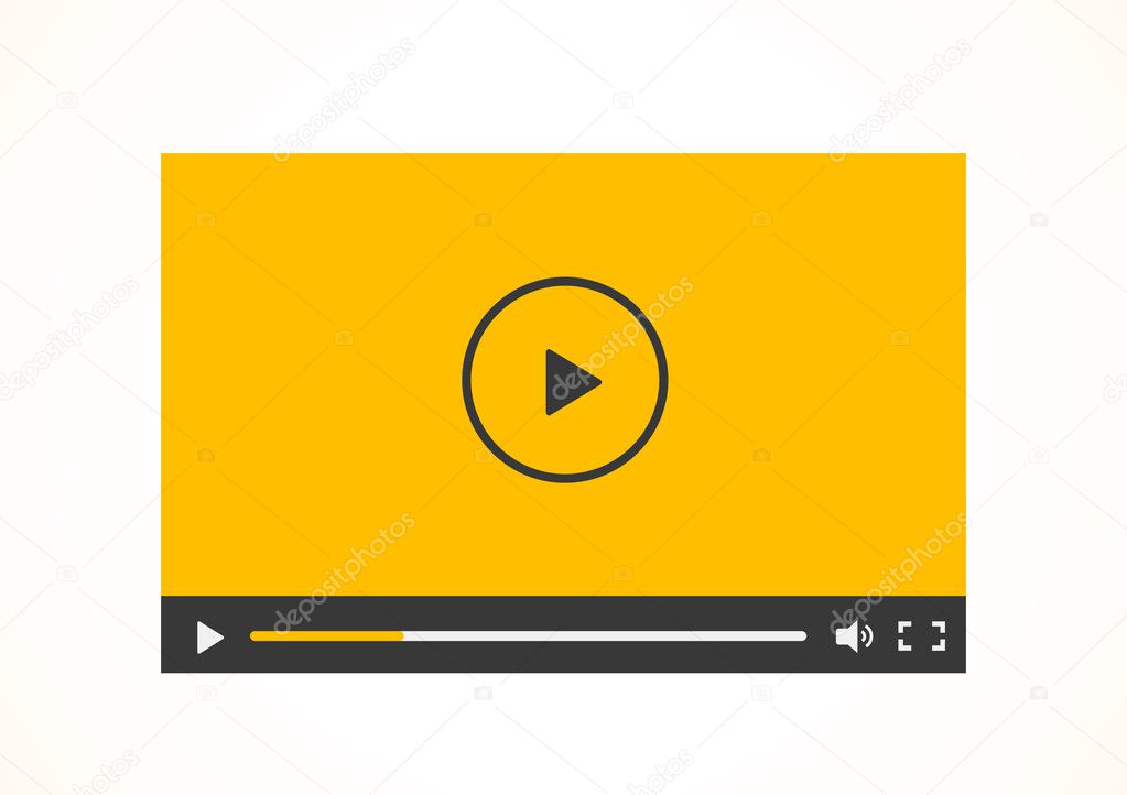 Simple abstract icon of video player.