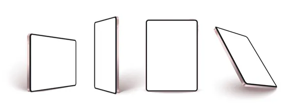 Maqueta de tableta realista, pantalla en blanco concepto de almohadilla. Ilustración de stock