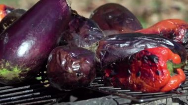 Izgara sebze. Kış konserveleri hazırlanıyor.